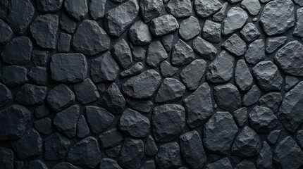 Densely packed stones of dark color.