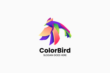 Color Bird Gradient Colorful Logo. Vector Illustration