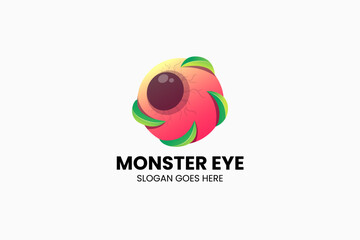 Monster Eye Gradient Colorful Logo. Vector Illustration