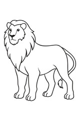 Lion line art  coloring book vector illustration