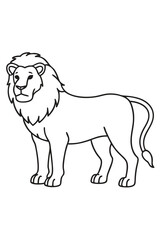 Lion line art  coloring book vector illustration
