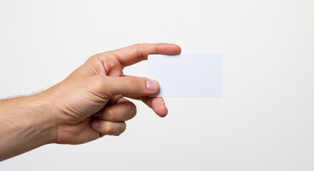 Obraz premium hand holding Blank debit card mockup, business card mock up 