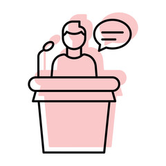 Speech  color shadow thinline icon , vector, pixel perfect, illustrator file 
