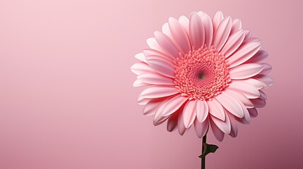 A closeup of pink gerbera daisy petals with water droplets, highlighting their delicate texture, studio view.