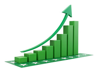 Obraz premium growth and progress 3D illustration isolated on white.