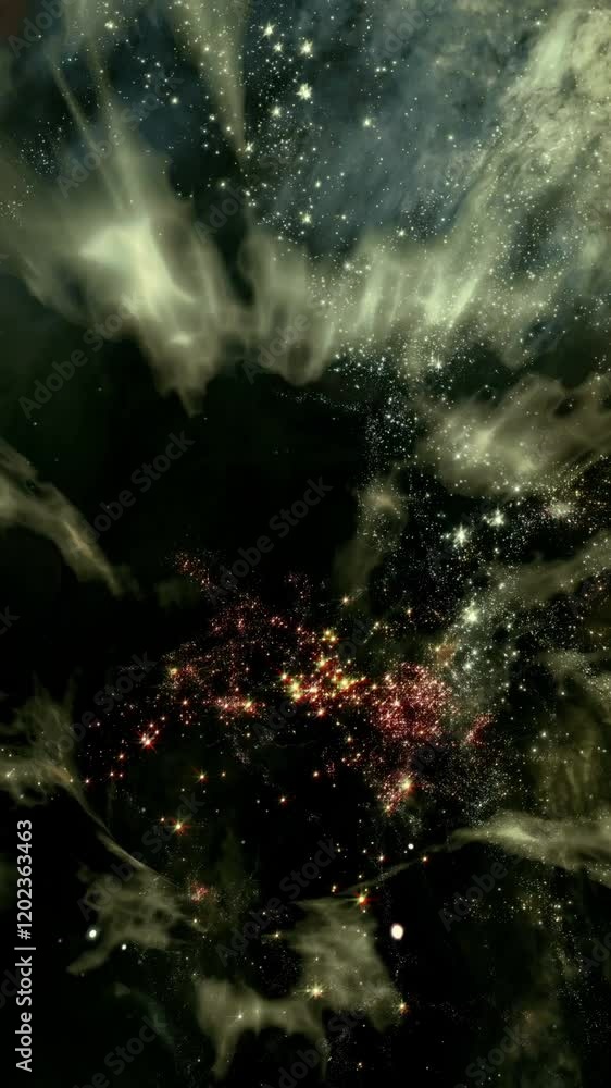 Wall mural interstellar voyage through deep space loop