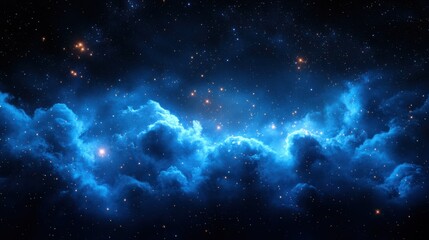 Naklejka premium Abstract Minimalistic Stars Pattern on blue Background for Design Banner Template with Central White Space for Text. Simple Geometric Modern Wallpaper with Copy Space on blue Background.