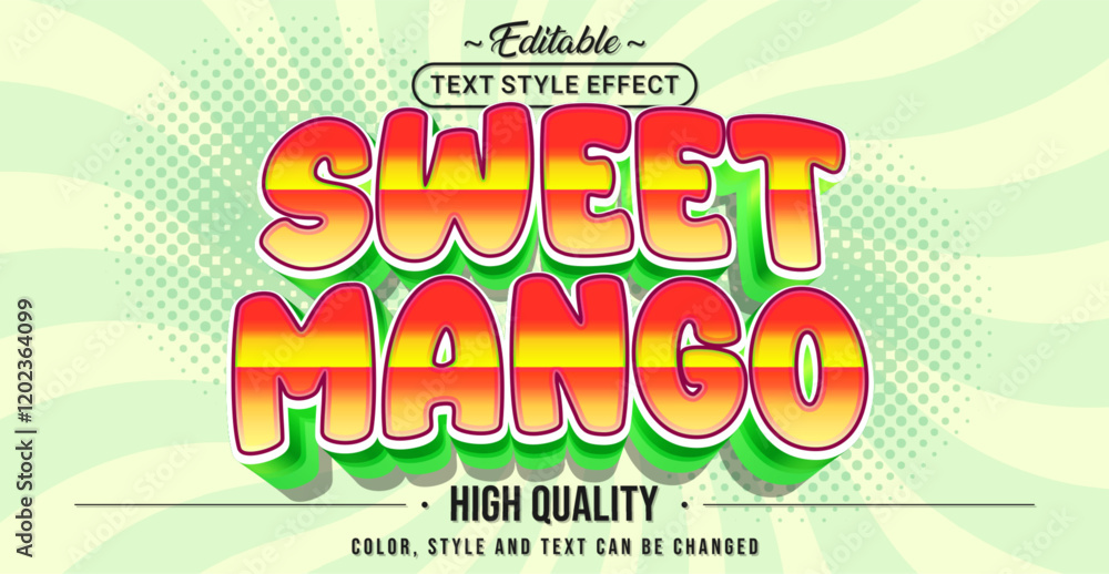 Poster editable text style effect - sweet mango text style theme.