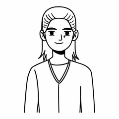 Silueta vectorial vintage: Joven posando con confianza