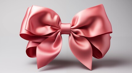 A large pink bow tied with a satin ribbon, perfect for festive gift wrapping and decor, studio view.
