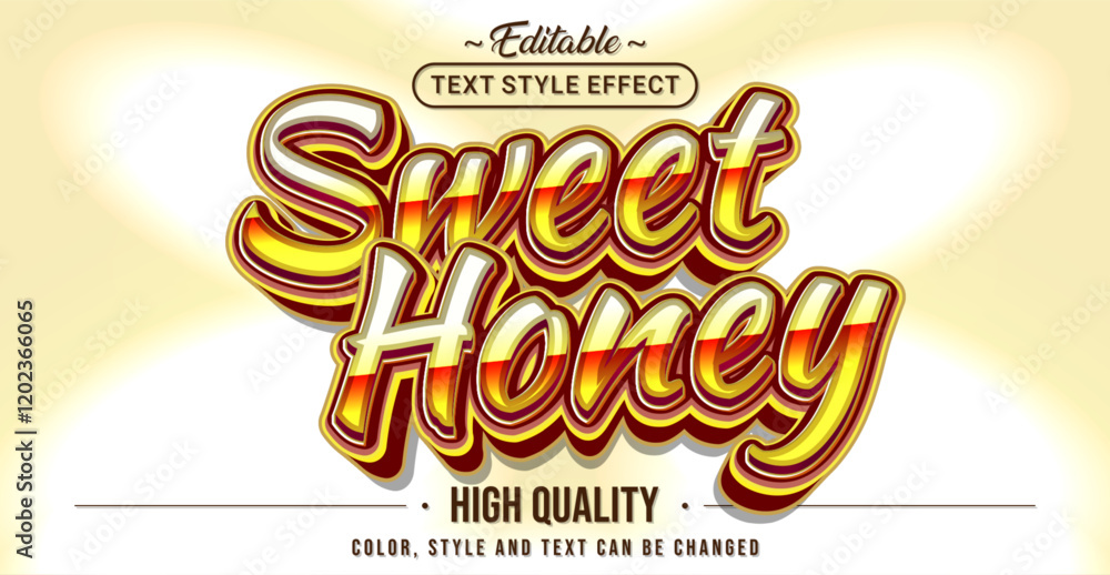 Poster Editable text style effect - Sweet Honey text style theme.