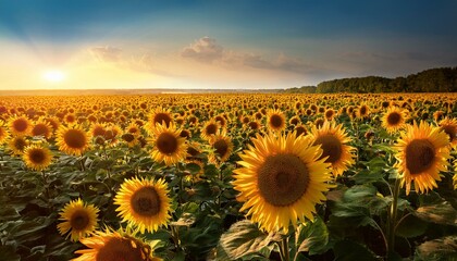 Fototapeta premium sunflowers in a sunny field
