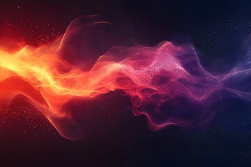 Abstract Red Orange Purple Energy Flow Dynamic Motion Background Digital Art Design Futuristic Technology Wave Particles Elegant Smooth Swirling Vivid Vibrant  