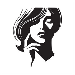 BEAUTY WOMAN FACE SILHOUETTE VECTOR