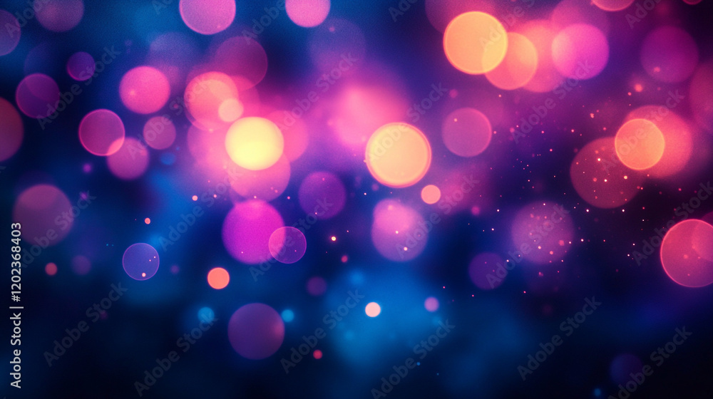 Poster colorful bokeh lights create a dreamy atmosphere in a nighttime setting
