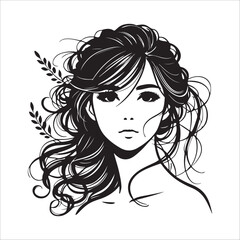 BEAUTY WOMAN FACE SILHOUETTE VECTOR