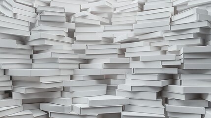 White book stairs creating a modern pattern in 3D render with blank background