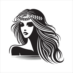 BEAUTY WOMAN FACE SILHOUETTE VECTOR