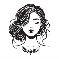 BEAUTY WOMAN FACE SILHOUETTE VECTOR