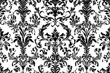 Fototapeta premium Black and white damask pattern