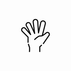 open palm facing icon sign vector