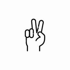 palm front peace icon sign vector