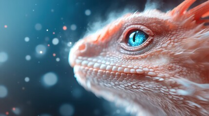 A beautifully lit profile of a lizard reveals its striking features and vivid colors, creating a captivating image that highlights the marvels of wildlife and natural artistry.