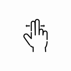 two finger horizontal scroll icon sign vector