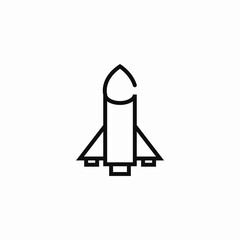 winged rocket icon sign vector