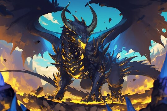 black dragon in the night