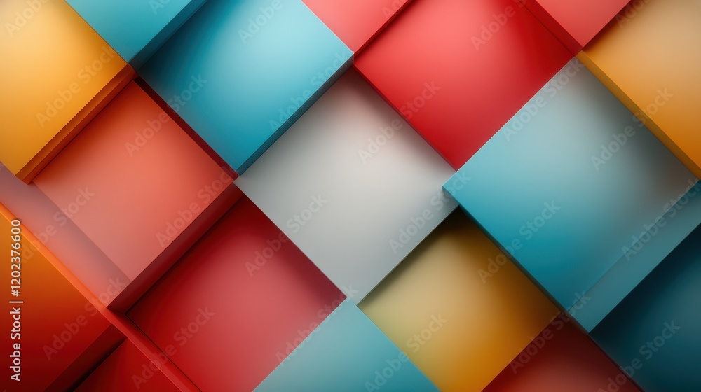 Poster this layered, colorful background features an array of geometric shapes, creating a visually stunnin