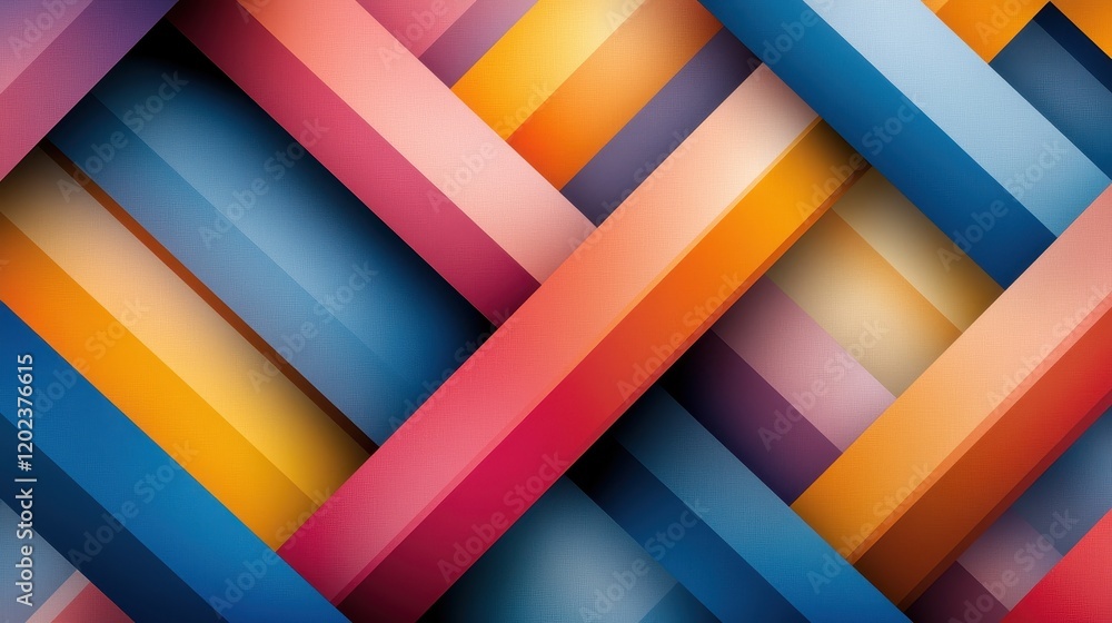Aufkleber this striking image features intersecting strips of colors arranged artistically, embodying a modern