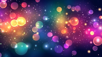 Abstract Colorful Bubbles Floating In Space