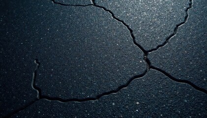 Obraz premium Dark gray asphalt, coarse texture, fine cracks, asphalt texture, rough