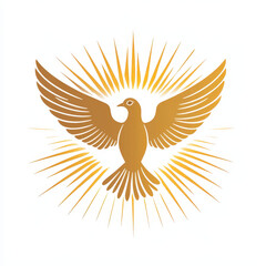 Obraz premium Dove with Radiant Light Illustration