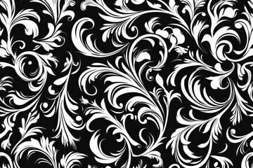 Elegant Black and White Floral Pattern