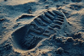 Astronaut footprint on the moon surface