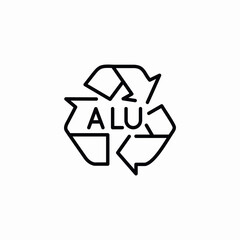 aluminum recycling icon sign vector