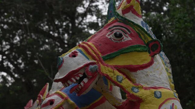 Terracotta Horses gifts to the god Aiyanar, Tamil Nadu, Karaikudi, India