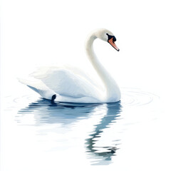 Elegant Swan Floating on Water