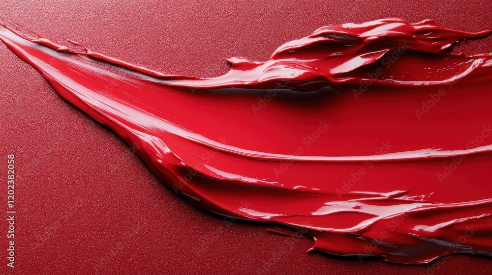 Poster a vibrant swath of red paint flows across a textured canvas, showcasing the beauty of color blending
