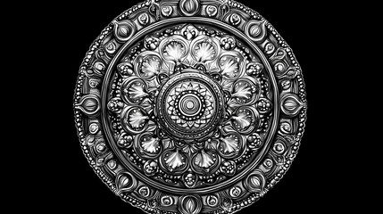 Fototapeta premium Intricate black and white mandala drawing. Intricate Mandala Pattern. Illustration