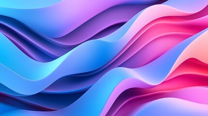 Fototapeta premium Abstract Wavy Design in Vibrant Blues Pinks and Purples