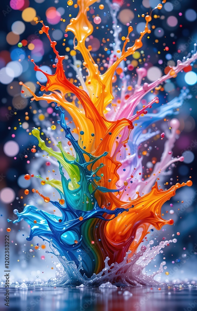 Poster abstract colorful background with bubbles splash