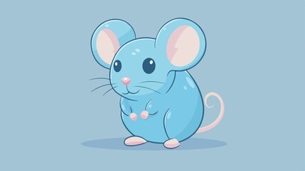 Fototapeta premium Cute Mouse Vector Icon Illustration Blue Color