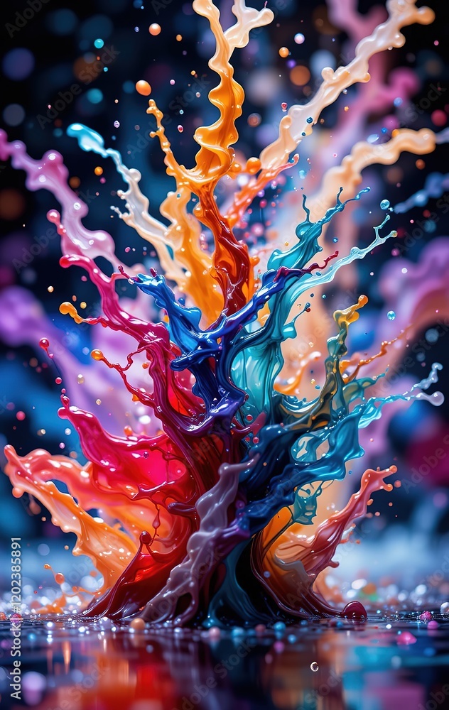 Poster abstract colorful background with bubbles splash