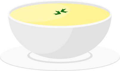 Creamy Soup with Green Leaf