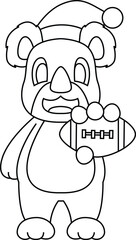 Koala Christmas Football Animal Vector Graphic Art Illustration