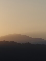 Mountains in Jarabacoa, Dominican Republic, during sunset.