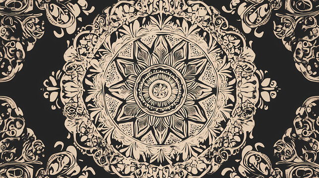 Abstract mandala pattern with intricate details and a circular design. Intricate Mandala Pattern. Illustration